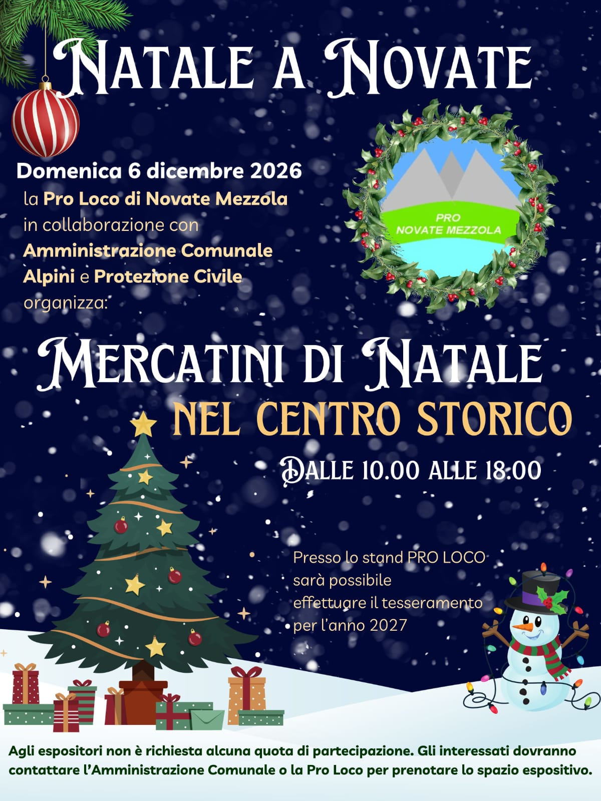 locandina Mercatini di Natale a Novate Mezzola